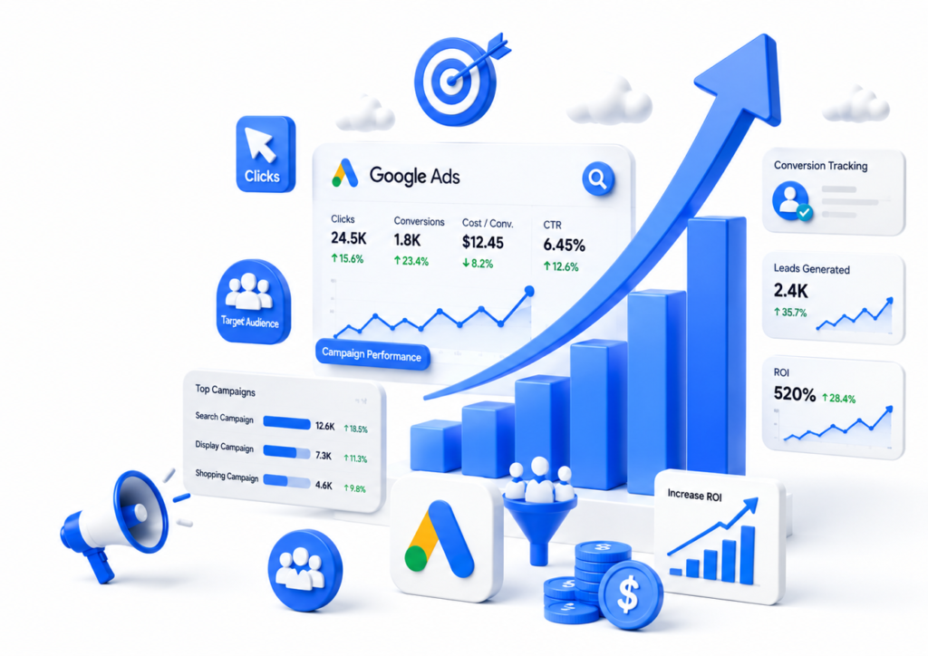 Google Ads campaign performance dashboard
